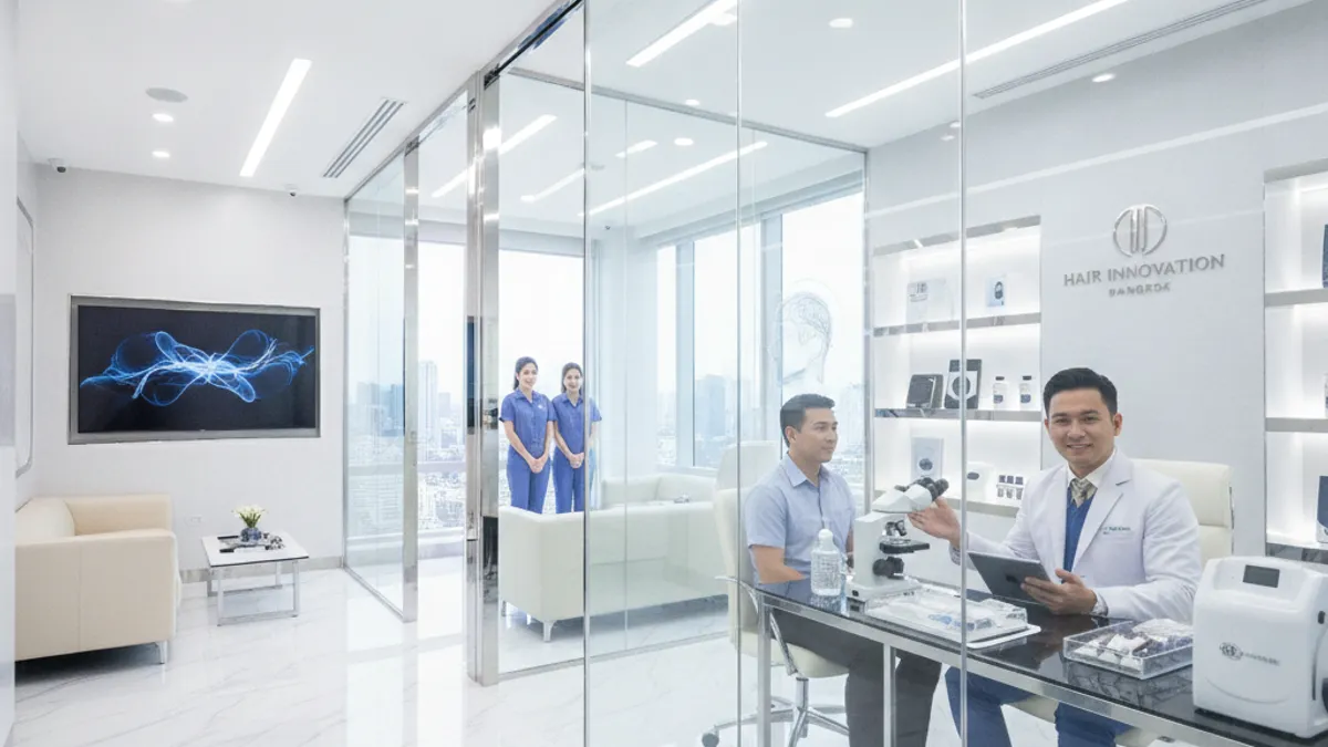 Interior of a modern hair transplant clinic in Bangkok