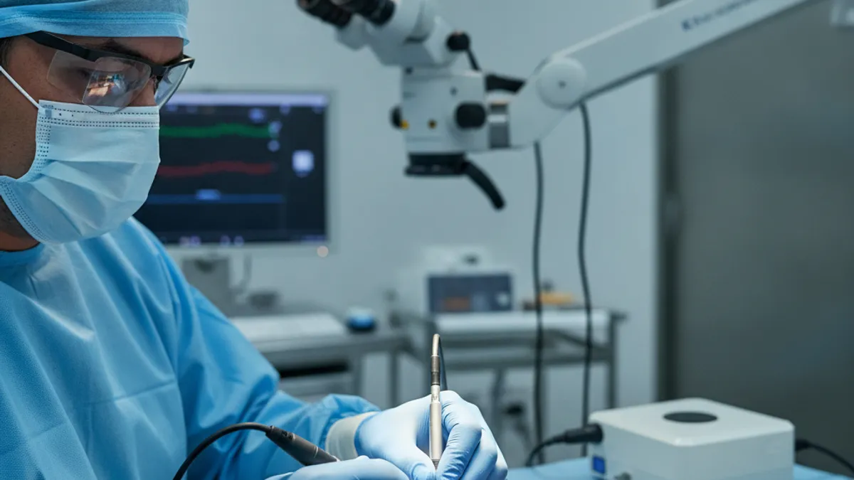 Hair transplant surgeon performing FUE procedure in a Mexican clinic