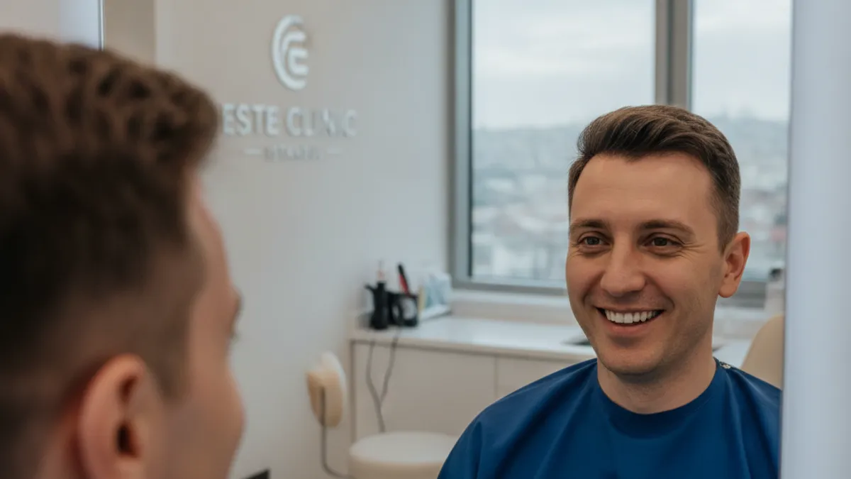 Happy patient after hair transplant in Istanbul